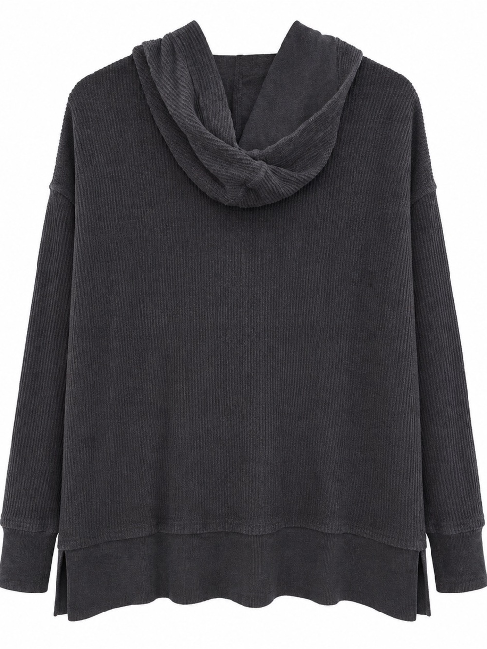 Aerie Textured Henley Hoodie Charcoal Oversized 100% Cotton Size M - Picture 4 of 12